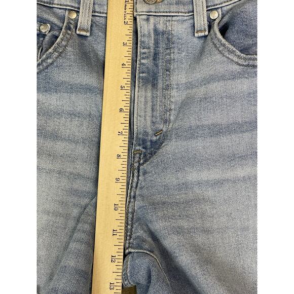 Silver Tab Levis Jeans Womens 28 Blue Mom Jean Distressed High Rise Tapered - Picture 7 of 15